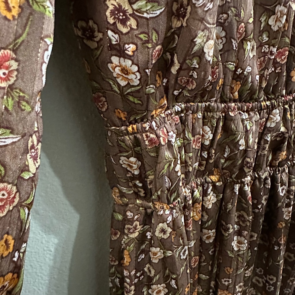 Mittoshop Brown Floral Long Sleeve Maxi Dress - Picture 7 of 8